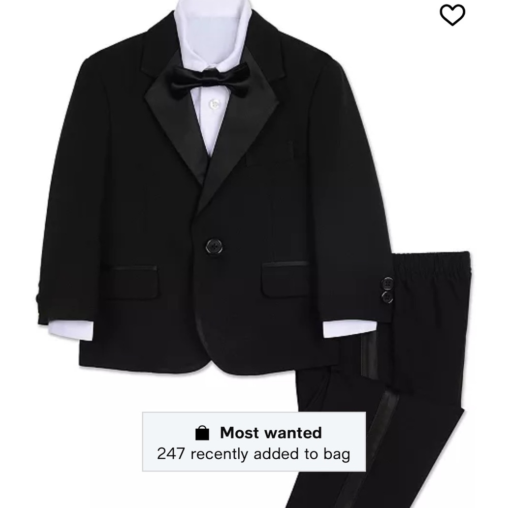 Black Tuxedo Suit with Bow Tie